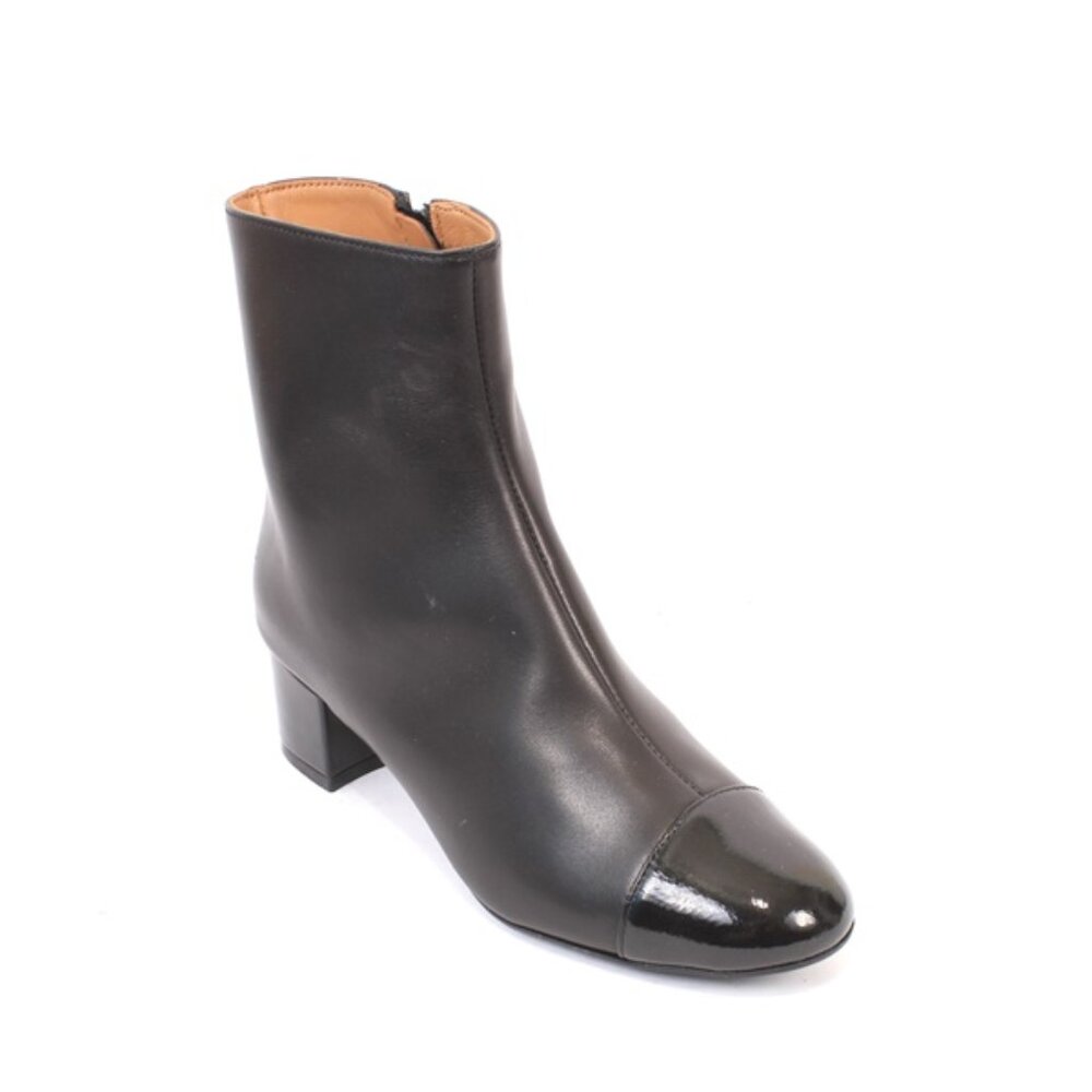 FRAU 2505 Black Leather Zip-Up Ankle Boots